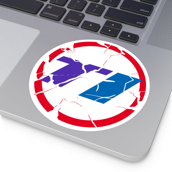 Cracked Design Round Stickers for Indoor/Outdoor Use