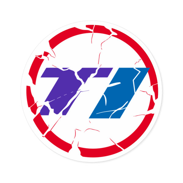 Cracked Design Round Stickers for Indoor/Outdoor Use