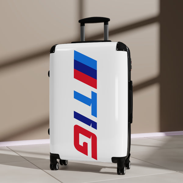 Tuner Imports Stylish Rolling Suitcase with Bold White