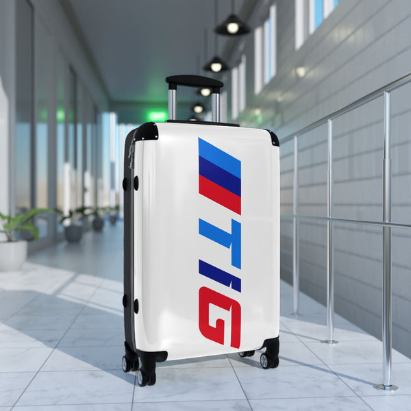 Tuner Imports Stylish Rolling Suitcase with Bold White