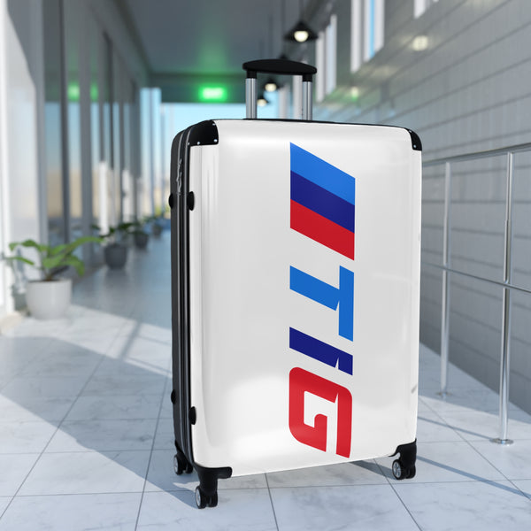 Tuner Imports Stylish Rolling Suitcase with Bold White