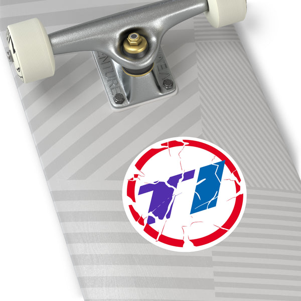 Cracked Design Round Stickers for Indoor/Outdoor Use