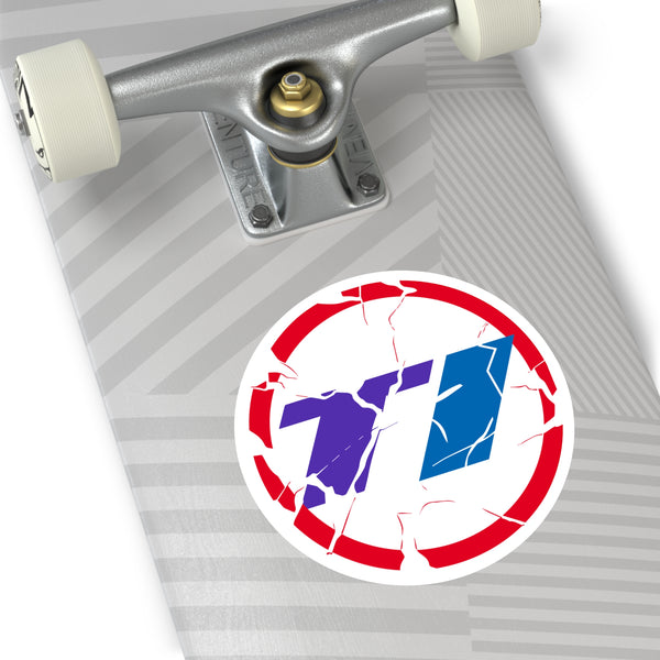 Cracked Design Round Stickers for Indoor/Outdoor Use