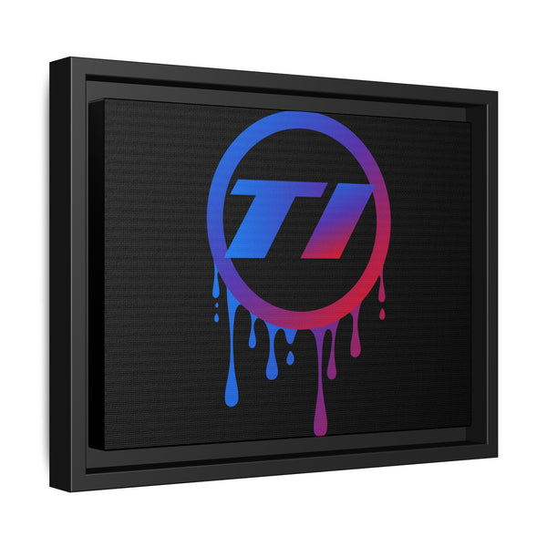 TI Dripping Logo Multi-Color Framed Canvas Art