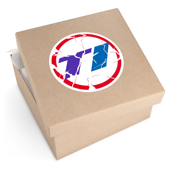 Cracked Design Round Stickers for Indoor/Outdoor Use