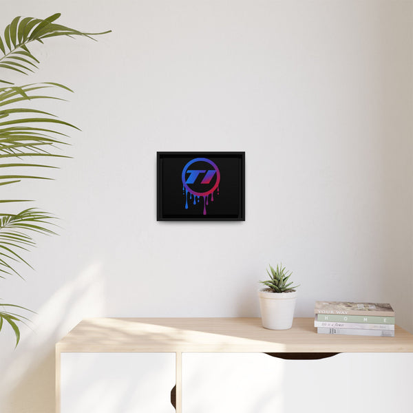 TI Dripping Logo Multi-Color Framed Canvas Art