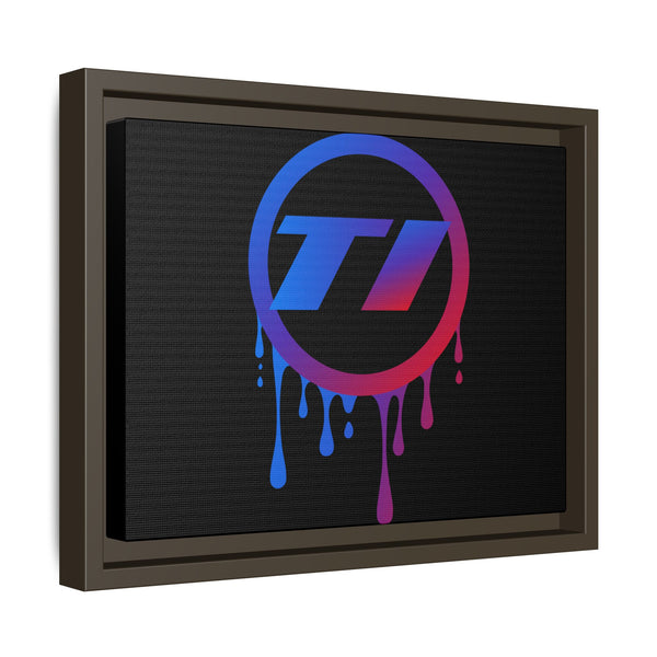 TI Dripping Logo Multi-Color Framed Canvas Art