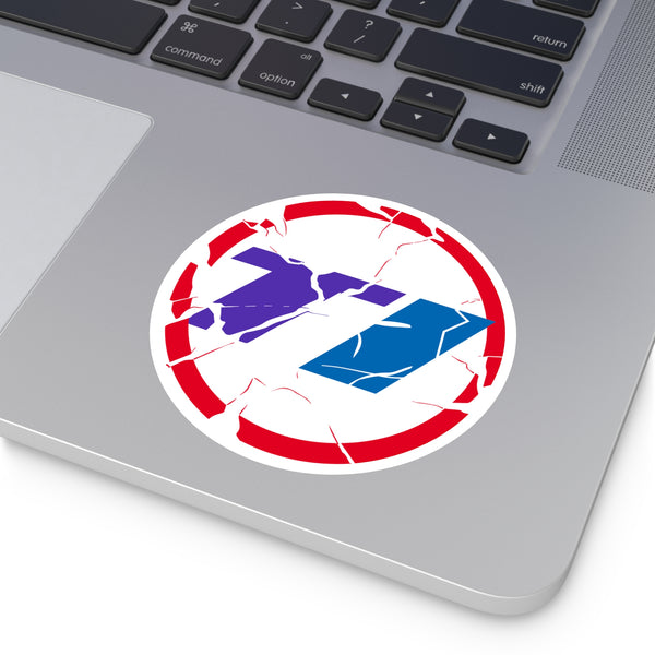 Cracked Design Round Stickers for Indoor/Outdoor Use