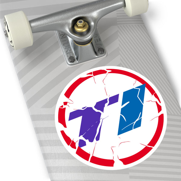 Cracked Design Round Stickers for Indoor/Outdoor Use